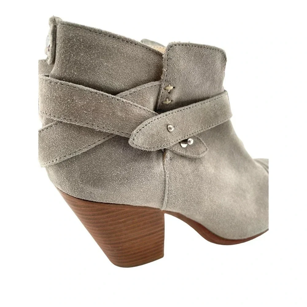 Rag & Bone Harrow Boots Women's Size 41 Ankle Suede Leather Granite Gray